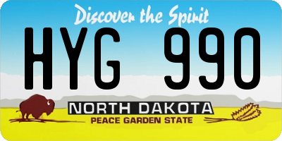 ND license plate HYG990