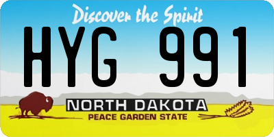 ND license plate HYG991