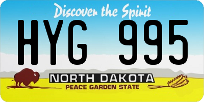 ND license plate HYG995