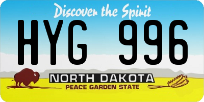 ND license plate HYG996