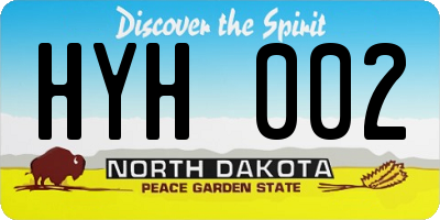 ND license plate HYH002