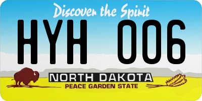 ND license plate HYH006
