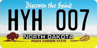 ND license plate HYH007