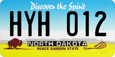 ND license plate HYH012