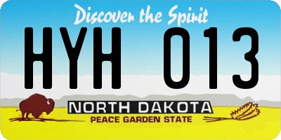 ND license plate HYH013