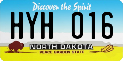 ND license plate HYH016