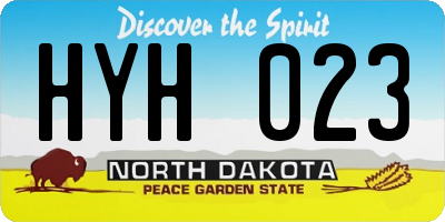 ND license plate HYH023