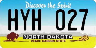 ND license plate HYH027