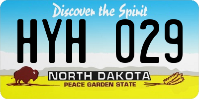 ND license plate HYH029