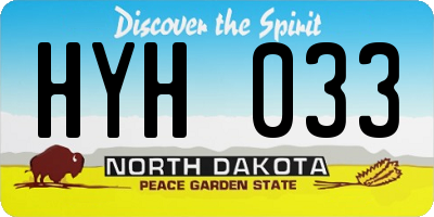 ND license plate HYH033