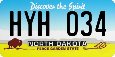 ND license plate HYH034