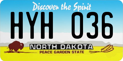 ND license plate HYH036