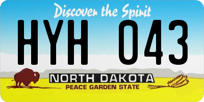 ND license plate HYH043