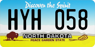 ND license plate HYH058