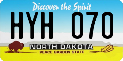 ND license plate HYH070