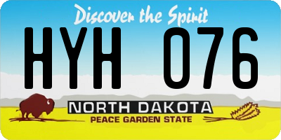 ND license plate HYH076
