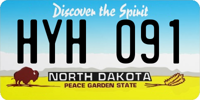ND license plate HYH091