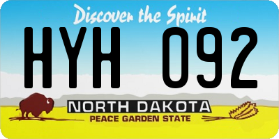 ND license plate HYH092