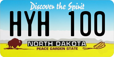 ND license plate HYH100