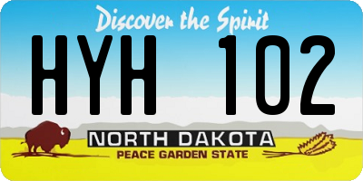 ND license plate HYH102