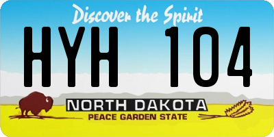 ND license plate HYH104