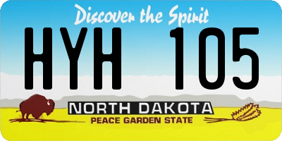 ND license plate HYH105