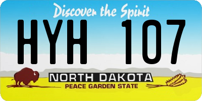 ND license plate HYH107