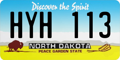 ND license plate HYH113