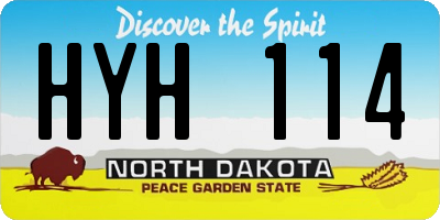 ND license plate HYH114