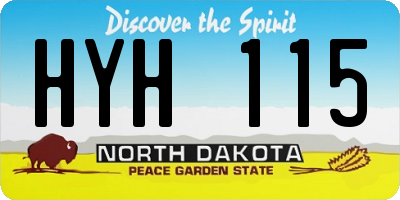 ND license plate HYH115
