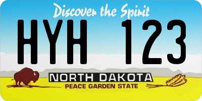ND license plate HYH123