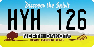 ND license plate HYH126