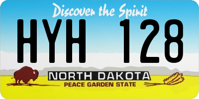 ND license plate HYH128