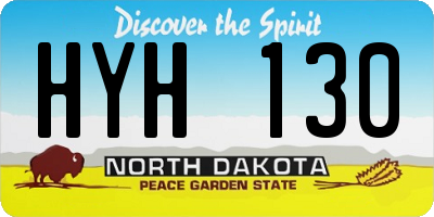 ND license plate HYH130