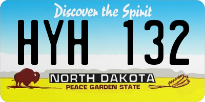 ND license plate HYH132