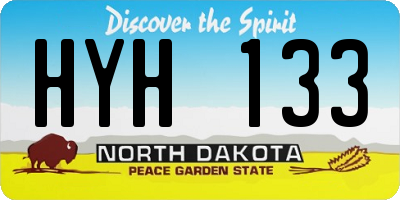 ND license plate HYH133