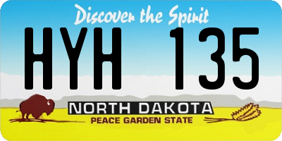 ND license plate HYH135