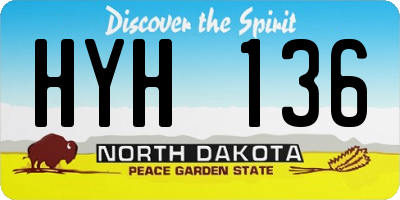 ND license plate HYH136