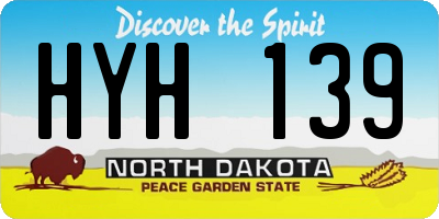 ND license plate HYH139