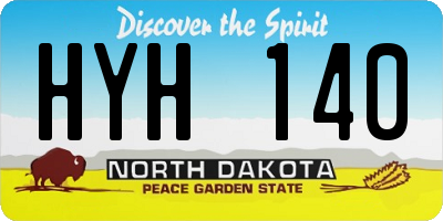 ND license plate HYH140