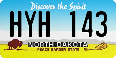 ND license plate HYH143