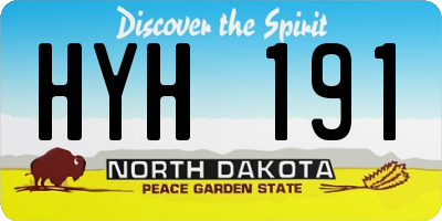 ND license plate HYH191