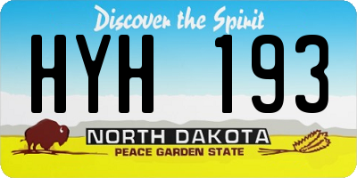ND license plate HYH193