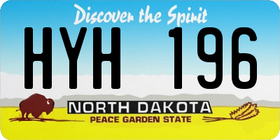 ND license plate HYH196