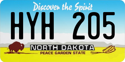 ND license plate HYH205