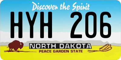 ND license plate HYH206