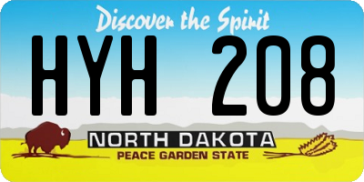 ND license plate HYH208