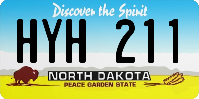 ND license plate HYH211