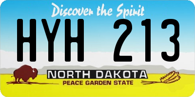 ND license plate HYH213