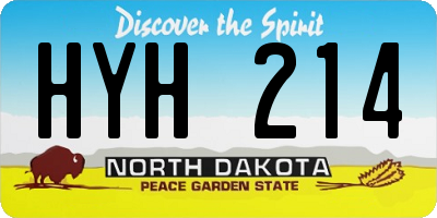 ND license plate HYH214